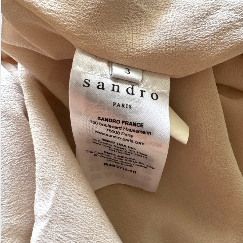 Sandro Peaches Pink Lace Sleeveless Dress Size 3 L (Flawed) - Picture 12 of 16